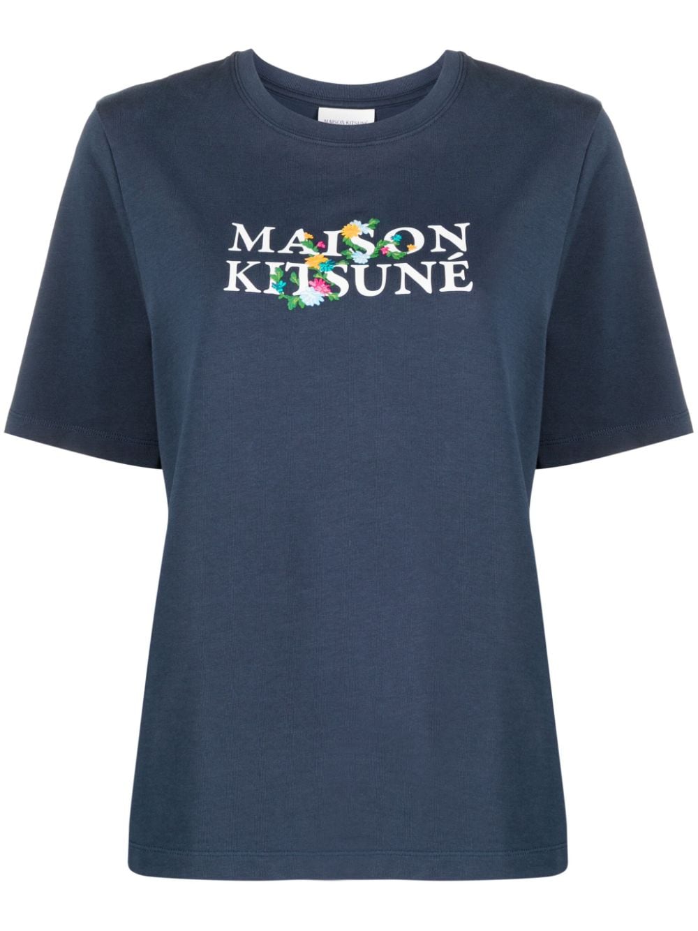 Maison Kitsuné T-Shirt mit Logo-Print - Blau von Maison Kitsuné