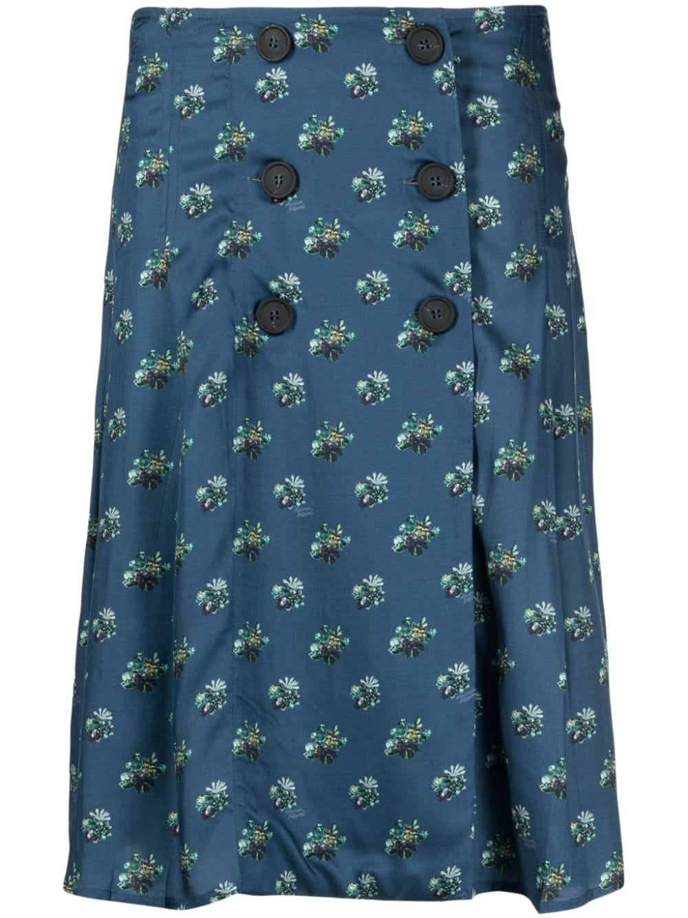 Maison Kitsuné Wickelrock mit Blumen-Print - Blau von Maison Kitsuné