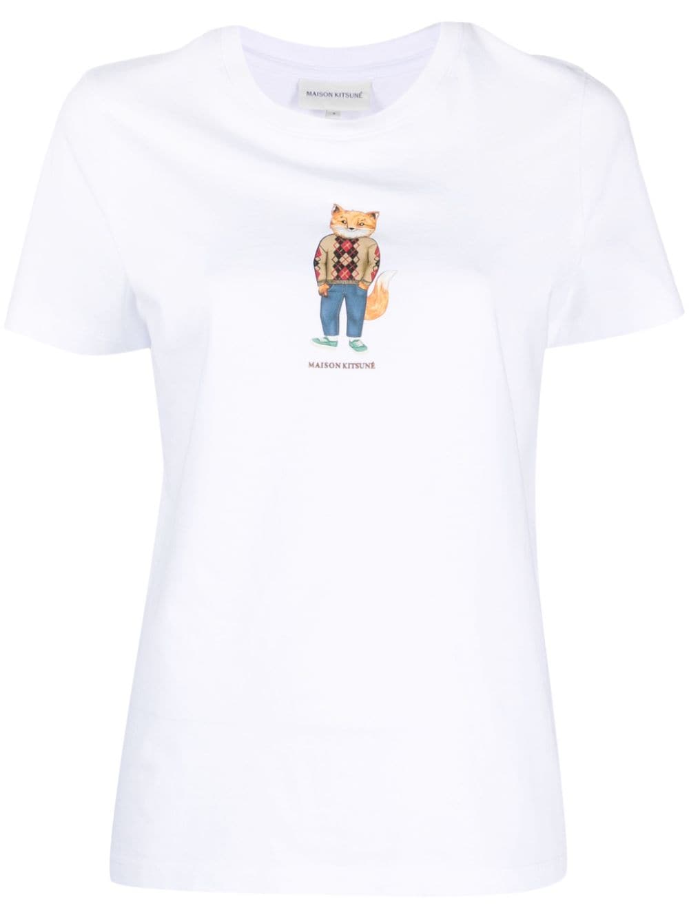 Maison Kitsuné T-Shirt mit Logo-Print - Weiß von Maison Kitsuné