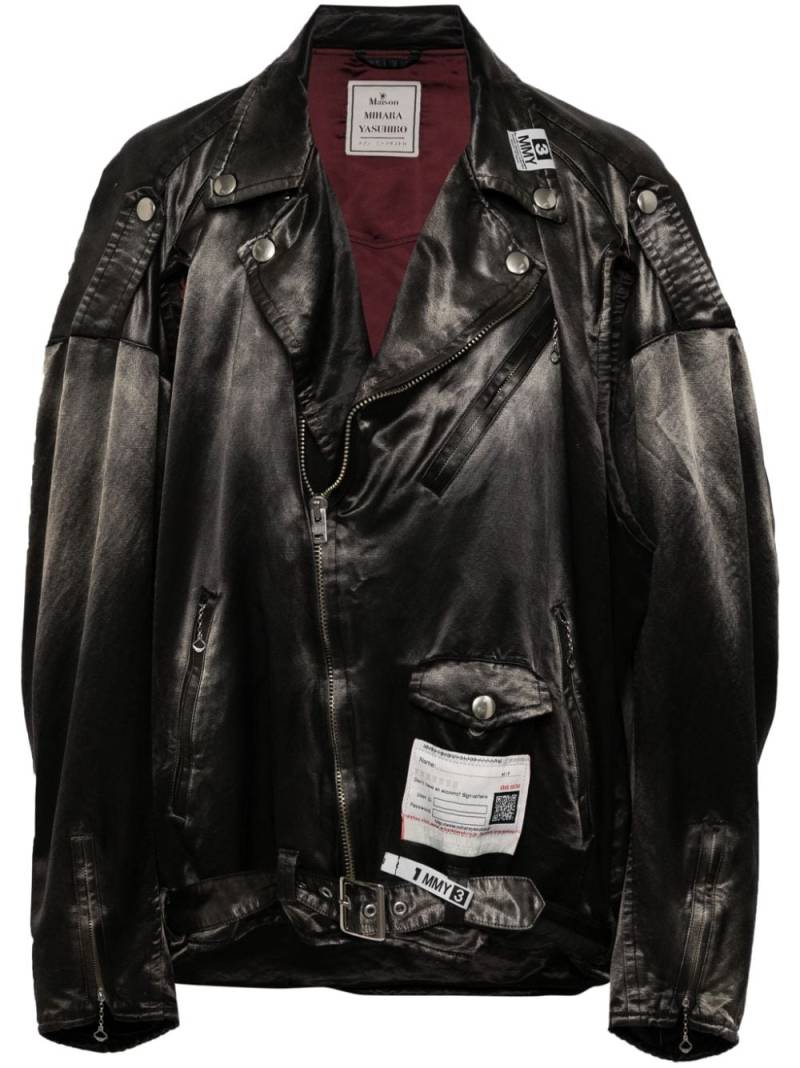 Maison MIHARA YASUHIRO Raiders Bikerjacke aus Satin - Schwarz von Maison MIHARA YASUHIRO