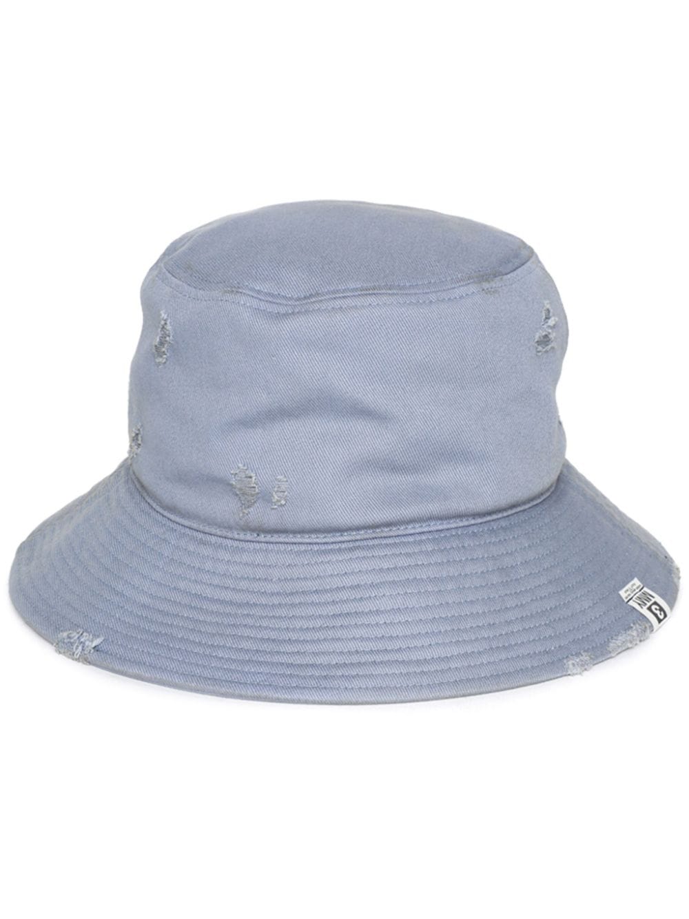 Maison MIHARA YASUHIRO distressed-effect cotton bucket hat - Blau von Maison MIHARA YASUHIRO