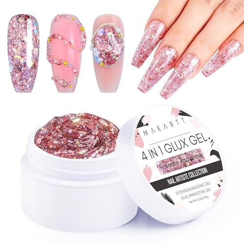 Makartt Solid Builder Nail Gel, 3D Gel Nail Art 4 in 1, nicht klebrig für Verlängerung, UV-Kleber für Acrylnägel, Strasssteine, 3D-Skulptur, harte Gele, UV/LED-Lampe erforderlich, Roseate Radiance, 15 Makartt Solid Builder Nail Gel, 3D Gel Nail Art 4 in 1, nicht klebrig für Verlängerung, UV-Kleber für Acrylnägel, Strasssteine, 3D-Skulptur, harte Gele, UV/LED-Lampe erforderlich, Roseate Radiance, 15 von Makartt