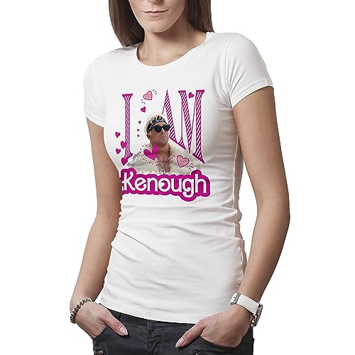 I am Kenough Damen Weißes T-Shirt Size L von Makdi