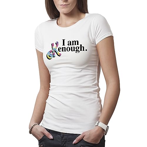 I am Kenough Fun Trend Meme Damen Weißes T-Shirt Size L von Makdi