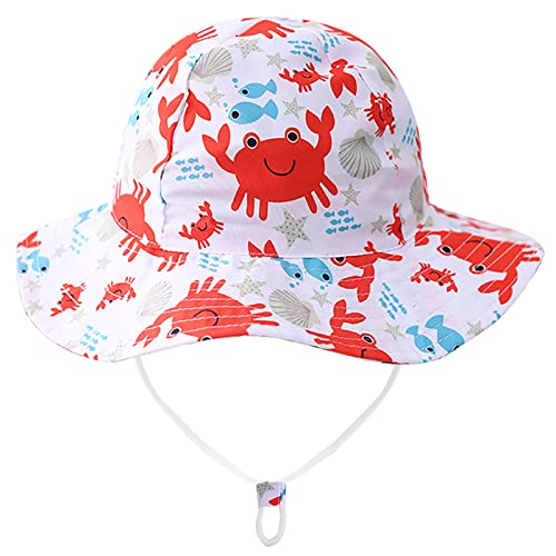 Malaxlx Kleinkind Sonnenhut Fischerhut Kinder Krabbe Sommerhut Strandhut UV Schutz Bucket Hat Eimer Hut für 2-4 Jahre Mädchen Jungen von Malaxlx