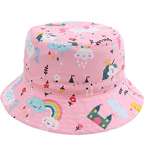 Malaxlx Unisex Baby Sonnenhut Einhorn Rosa Fischerhut Säugling Sommerhut für 6-12 Monate Mädchen Jungen von Malaxlx