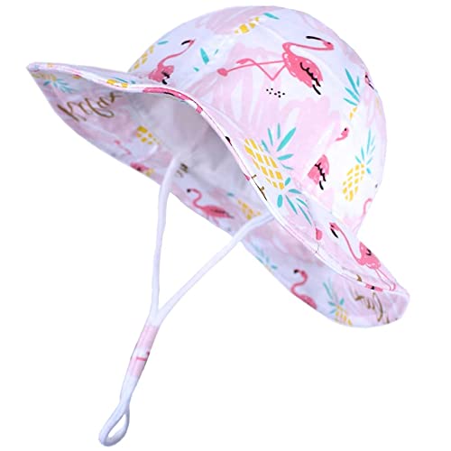 Malaxlx Unisex Baby Sonnenhut Flamingo Fischerhut Säugling Sommerhut für 6-12 Monate Mädchen Jungen von Malaxlx