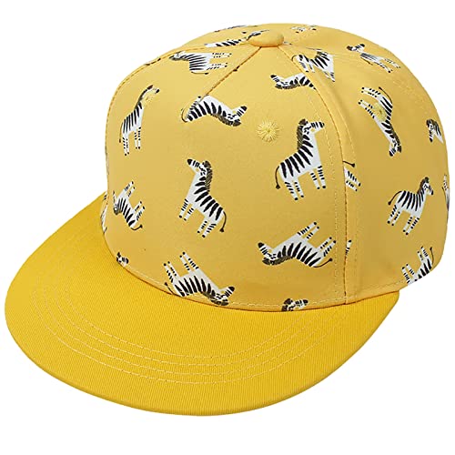 Malaxlx Zebra Gelb Baby Baseball Cap Sonnenhut UV Schutz Sommerhut Verstellbar Kleinkinder Snapback Cap Baseballkappe Schirmmütze für 6-24 Monate Mädchen Jungen von Malaxlx