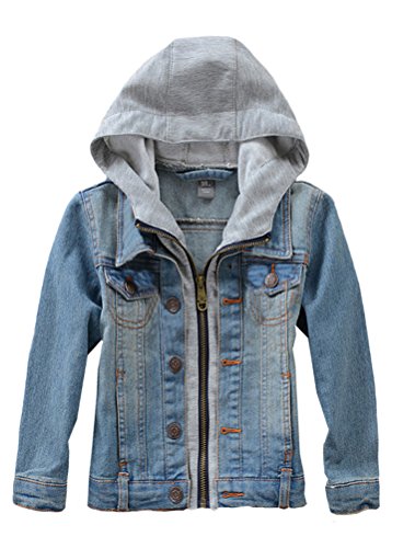 FTCayanz Mädchen Jungen Baby Beiläufig Stilvoll Frühling Herbst Jeans Denim Coats Mantel Kinder Jeansjacke Art 1-Blau 11-12 Jahre/Körpergröße 140-150 von FTCayanz