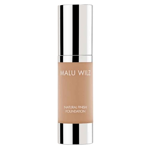 Malu Wilz Natural Finish Liquid Foundation Make up Nr. 52 Caramel 30ml I Perfekt mattierter, gleichmäßiger Teint I Mittlere Deckkraft gegen Falten und Linien von Malu Wilz