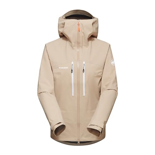 Mammut Women's Taiss Hs Hooded Women Hardshell Jacket, Savannah-White, L von Mammut