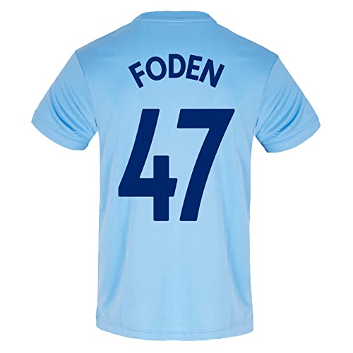 Manchester City FC - Herren Trainingstrikot aus Polyester - Offizielles Merchandise - Geschenk für Fußballfans - Himmelblau - V-Ausschnitt - Foden 47-3XL von Manchester City FC