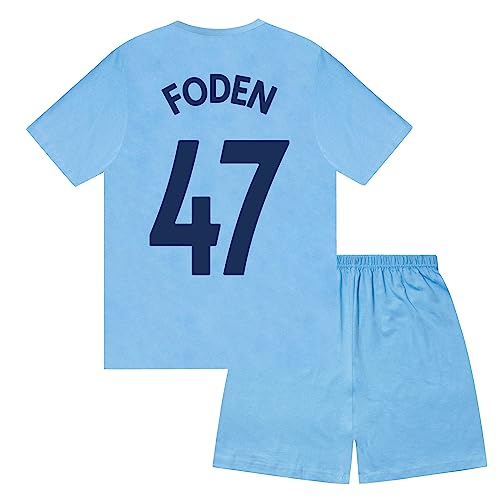 Manchester City FC - Jungen Schlafanzug-Shorty - Offizielles Merchandise - Geschenk für Fußballfans - Dunkelblau - Foden 47-10-11 Jahre von Manchester City FC