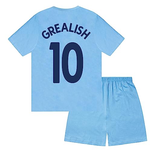 Manchester City FC - Jungen Schlafanzug-Shorty - Offizielles Merchandise - Geschenk für Fußballfans - Dunkelblau - Grealish 10-12-13 Jahre von Manchester City FC