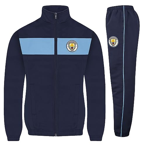 Manchester City FC - Jungen Trainingsanzug - Jacke & Hose - Offizielles Merchandise - Geschenk für Fußballfans - Dunkelblau & Hellblau - 10-11 Jahre von Manchester City FC