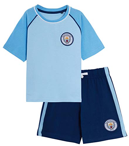 Manchester City FC Kinder-Schlafanzug, Kurze Hose und T-Shirt Gr. 7-8 Jahre von Manchester City FC