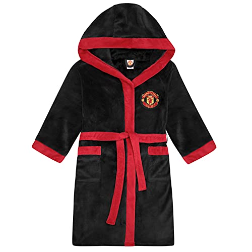 Manchester United FC - Herren Fleece-Bademantel - offizielles Merchandise - Geschenk - Schwarz - L von Manchester United