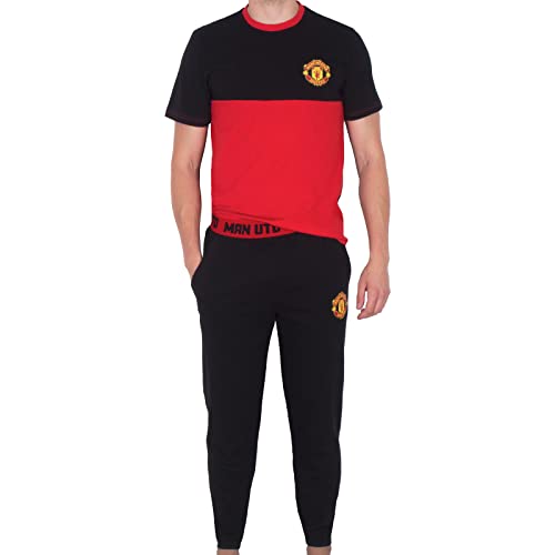 Manchester United FC - Herren Premium-Schlafanzug mit Langer Hose - Offizielles Merchandise - Geschenk für Fußballfans - L von Manchester United