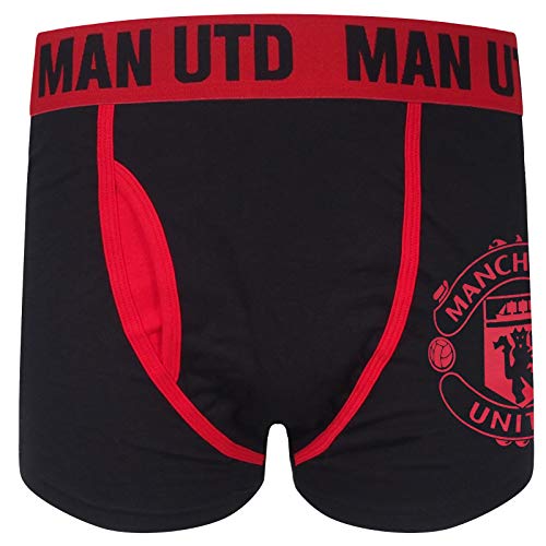 Manchester United FC - Herren Premium-Boxershorts mit Vereinswappen - Offizielles Merchandise - Geschenk für Fußballfans - Schwarz - 1 Stück - M von Manchester United