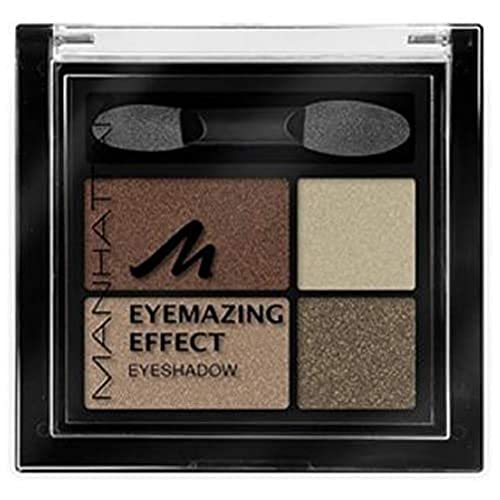 Manhattan Eyemazing Effect Eyeshadow – Schmink-Palette aus vier schimmernden Lidschatten-Farben für Smokey Eyes – Farbe Brownie Break 95R von Manhattan