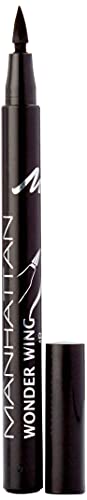Manhattan Wonder Wing Eyeliner & Stamp, Schwarzer Stempel Eyeliner für einen Idealen symmetrischen Lidstrich, Farbe Black 001, 1 x 1.6ml von Manhattan