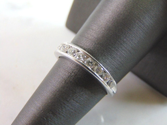 Damen Vintage Nachlass Platin Diamant Ring, 5.8G E3396 von MannysJewelry