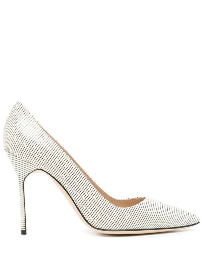 Manolo Blahnik Gestreifte Pumps - Weiß von Manolo Blahnik