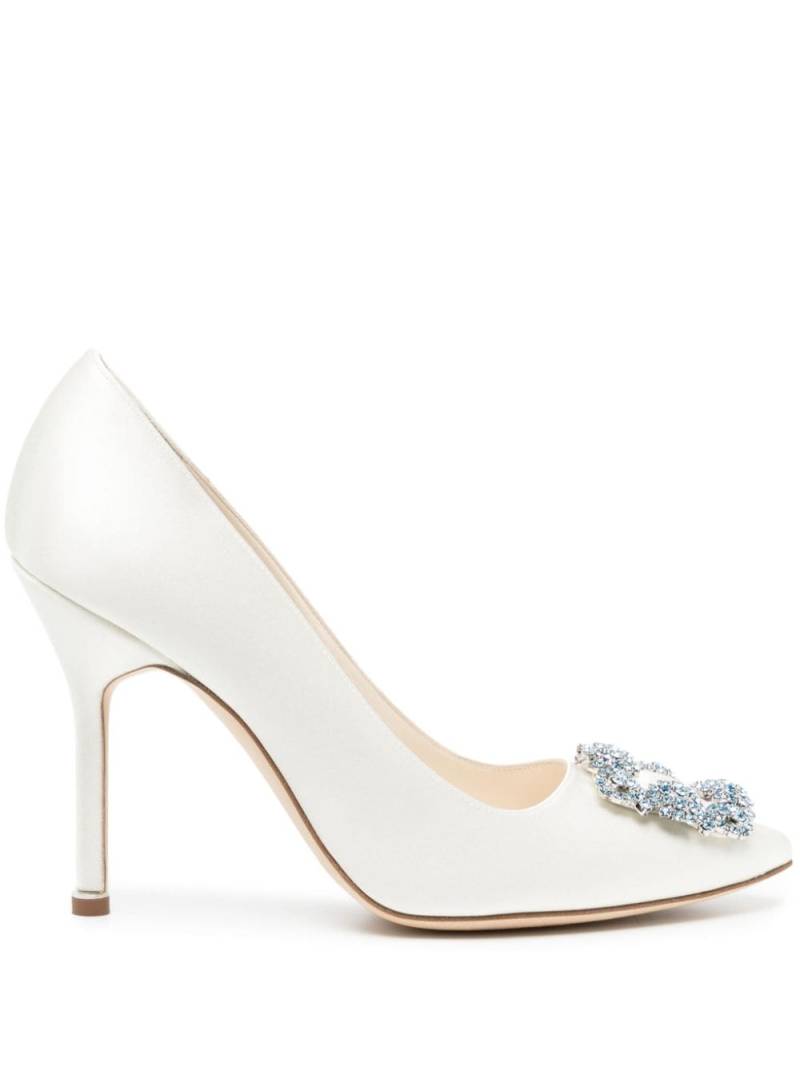 Manolo Blahnik Hangisi Pumps 70mm - Weiß von Manolo Blahnik