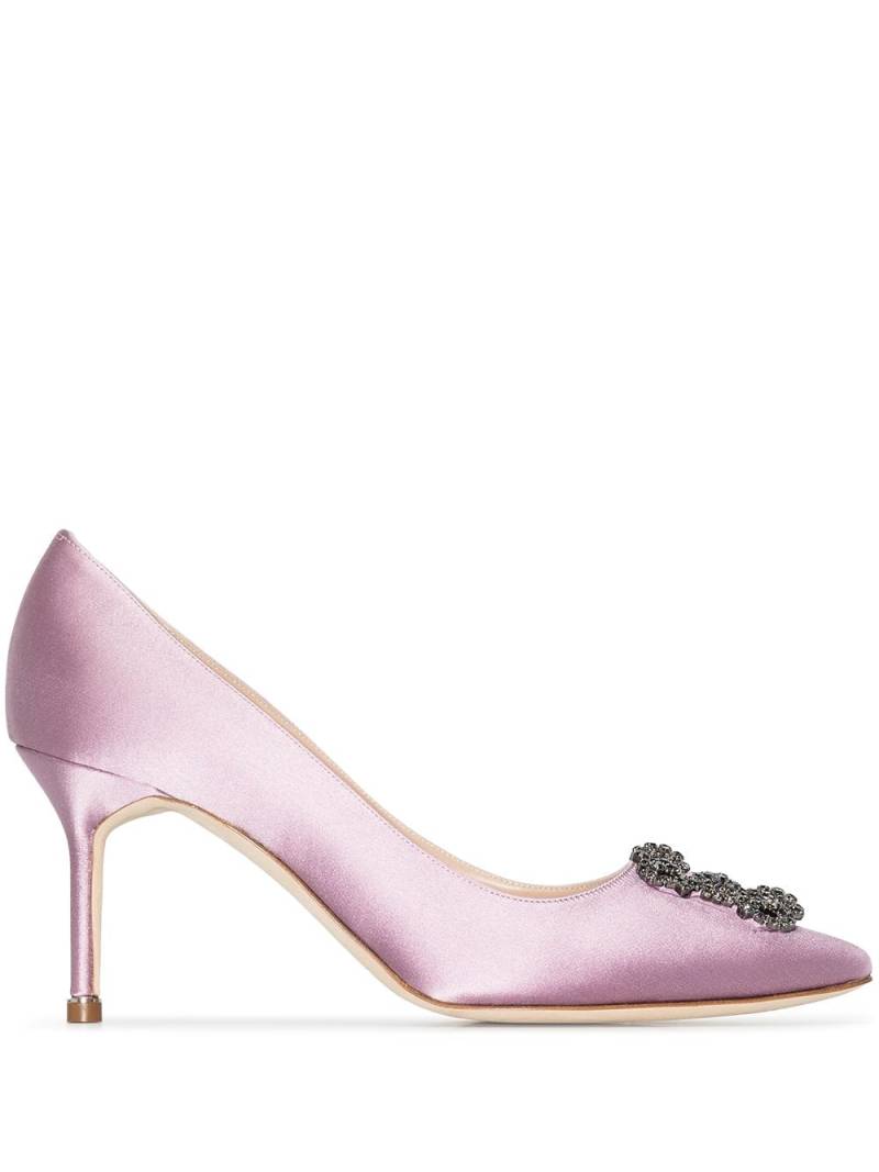 Manolo Blahnik Hangisi Pumps mit Kristallen 70mm - Violett von Manolo Blahnik