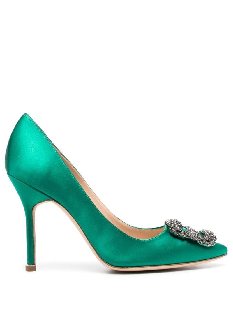 Manolo Blahnik Hangsi Pumps 105mm - Grün von Manolo Blahnik