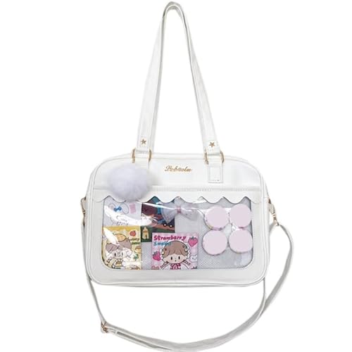 Japanische Schultertasche für Frauen PU Leder Itabag Transparente Tasche JK Tote Bag Handtaschen Ita Tasche Umhängetasche Uniform Tote Bag von Maouira