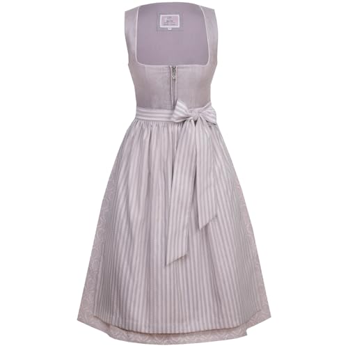 MarJo Damen Trachtenmode - Midi Dirndl Charlotta in Mauve Trachten | Jeansoptik - 68 cm für Damen - Super schönes Dirndl- Highlight: Jeans, Größe:38, Farbe:Mauve von MarJo