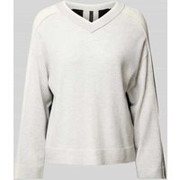 Marc Cain Strickpullover aus Wolle-Kaschmir-Mix mit V-Ausschnitt in Hellgrau Melange, Größe 36 Marc Cain Strickpullover aus Wolle-Kaschmir-Mix mit V-Ausschnitt in Hellgrau Melange, Größe 36 von Marc Cain