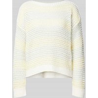 Marc Cain Strickpullover mit Lochmuster in Offwhite, Größe 44 von Marc Cain