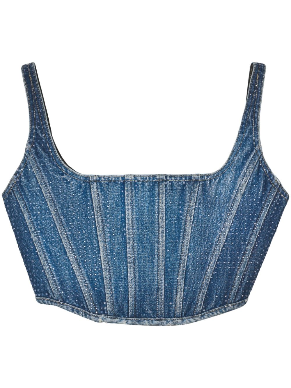 Marc Jacobs crystal-embellished denim corset - Blau von Marc Jacobs