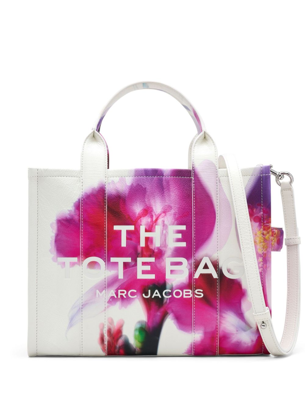 Marc Jacobs The Future Floral Leather Medium Tote Tasche - Weiß von Marc Jacobs