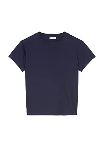 Marc O'Polo Damen B01210051117 T-Shirt Mit Dezentem Print, Supersoftes Oberteil Aus Bio Baumwolle, Kurzarmshirt Für Frauen, Blau, M EU von Marc O'Polo