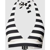 Marc O'Polo Bikini-Oberteil mit Streifenmuster Modell 'Classic' in Black, Größe L von Marc O'Polo