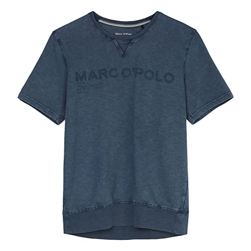 Marc O’Polo Body & Beach Herren Mix Loungewear Shirt Rundhals Pyjamaoberteil, Jeansblau, L von Marc O'Polo