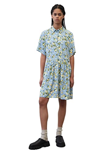 Marc O'Polo Denim Damen 342113821125 Dress, Short Sleeve, Half Button pl S38-multi/soft sky blue, L von Marc O'Polo