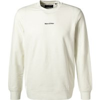 Marc O'Polo Herren Sweatshirt weiß Baumwolle unifarben von Marc O'Polo