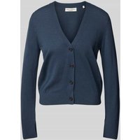 Marc O'Polo Slim Fit Strickjacke aus Baumwoll-Leinen-Mix in Marine, Größe XL Marc O'Polo Slim Fit Strickjacke aus Baumwoll-Leinen-Mix in Marine, Größe XL von Marc O'Polo