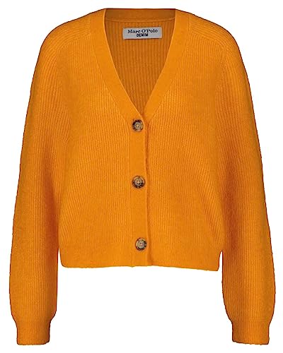 Marc O'Polo V-neck cardigan with raglan sleeve, orange(orangeglow), Gr. M von Marc O'Polo