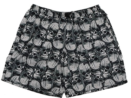 Marc & Mark Badeshorts in Herren- Übergröße mit Totenkopfdruck, schwarz-grau, Größe:8XL von Marc & Mark