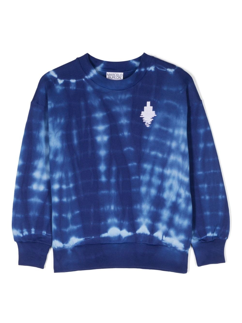 Marcelo Burlon County Of Milan Kids Soundwaves Sweatshirt im Oversized-Look - Blau von Marcelo Burlon County Of Milan Kids