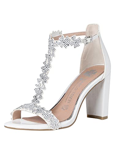 Marco Tozzi Damen 2-2-88310-28 Sandale, White PATENT, 40 EU von MARCO TOZZI