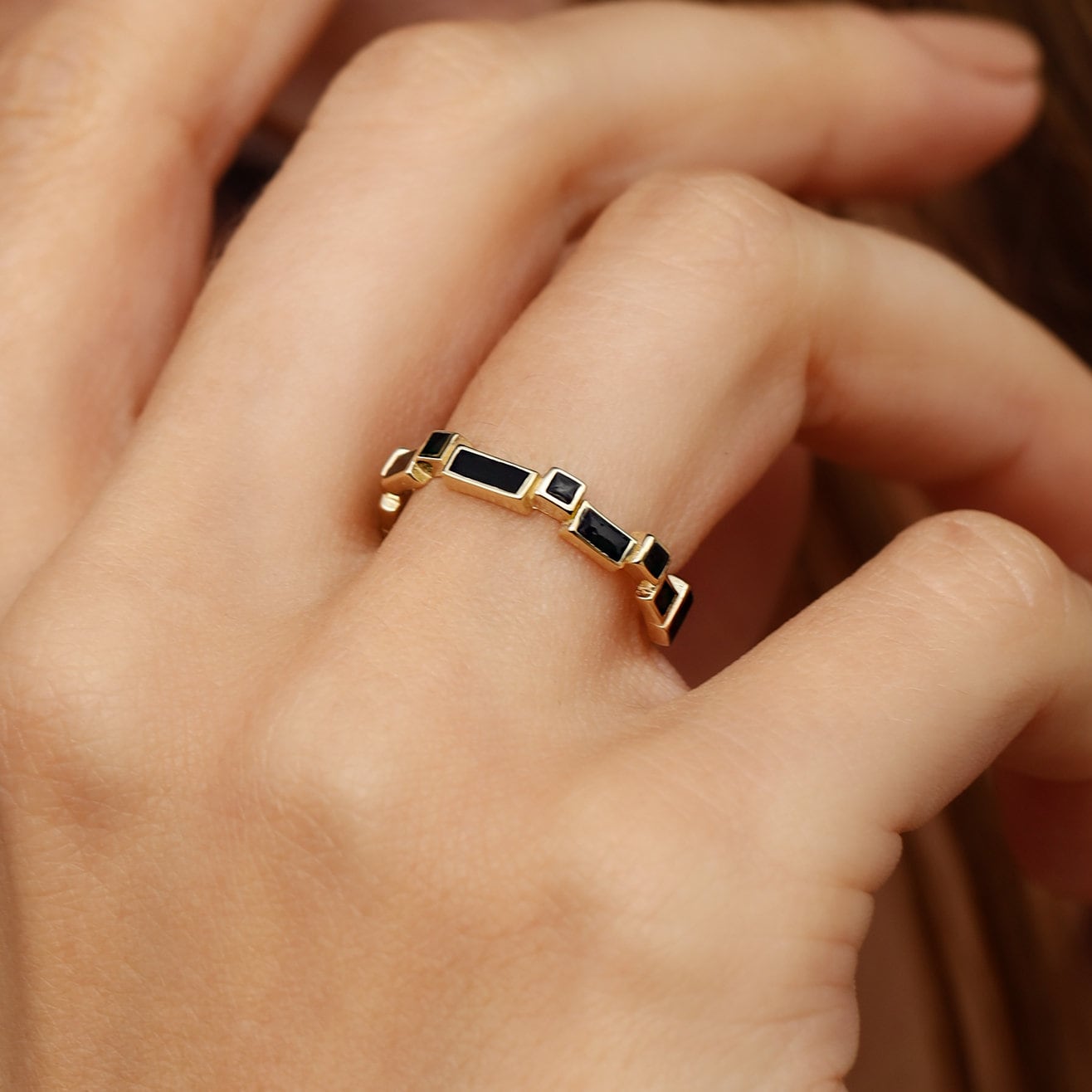 Lemna Minör Ring, 14K Solid Gold Dünne Stapel Ringe Für Frau, Minimal Schmuck, Zierlicher Zarter Geschenk Sie von Maresuijewelry