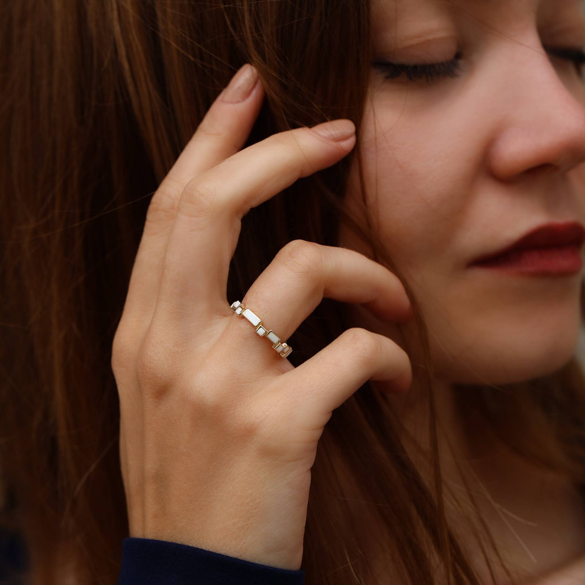 Lemna Minör Ring, 14K Solid Gold Dünne Stapelringe Für Frau, Minimal Schmuck, Zierliche Goldring, Zarte Geschenk Sie von Maresuijewelry