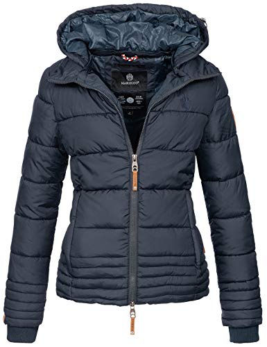 MARIKOO Designer Damen Winter Jacke Steppjacke Winterjacke Stepp gesteppt B668 [B668-Sol-Navy-Gr.XXL] von MARIKOO