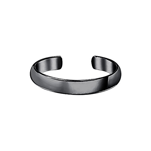 Marlogendo Wunderschöner klassischer Zehenring für Damen, 14 K schwarz vergoldet, 925er Sterlingsilber, verstellbarer Midi-Ring von Marlogendo